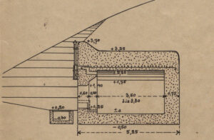 Rysunek techniczny schronu łączności typ 2 rzut boczny