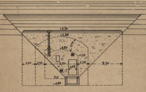 Rysunek techniczny schronu łączności typ 2 rzut przedni