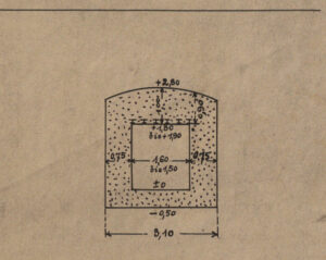 Rysunek techniczny schronu łączności typ 4 rzut przedni