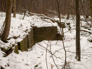 Ruiny w zimowej scenerii